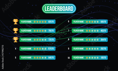 leaderboard design template game Vectors design