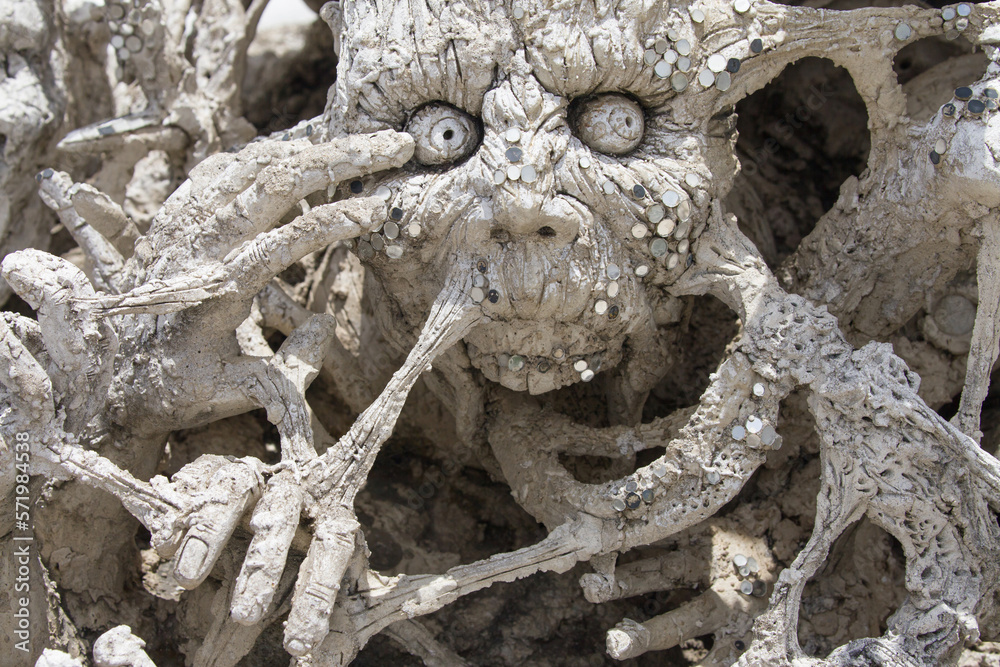 Spectral Face at Wat Rong Khun, Chiang Rai