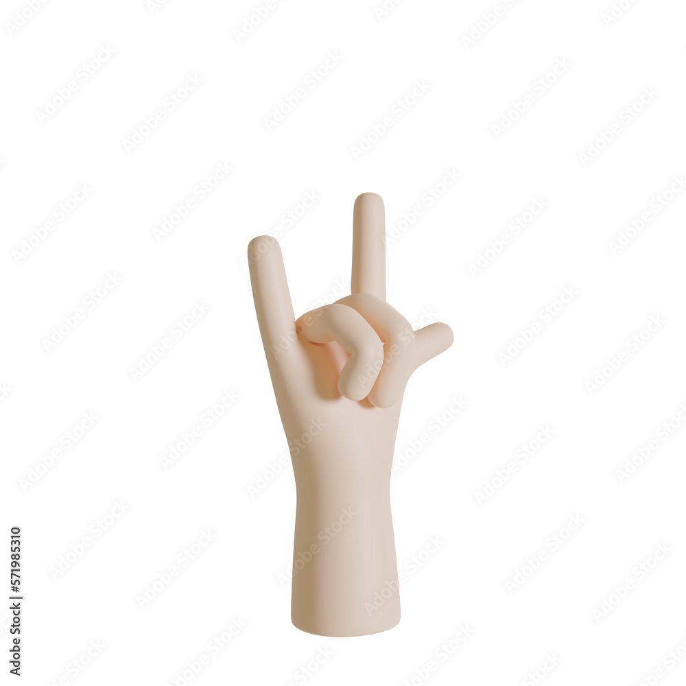 3d hand showing I love you gesture in sign concept, isolated 3d rendering 3d hand showing I love you gesture in sign concept, isolated 3d rendering