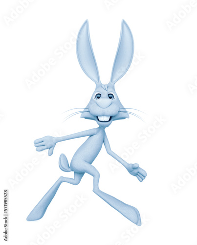 rabbit cartoon is walking very slow