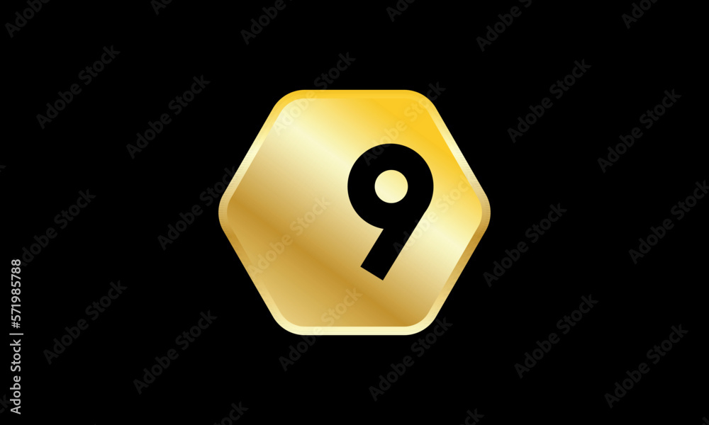 Number Gold Hexagon Elegant Business Logo Number Gold Hexagon Elegant Business Logo