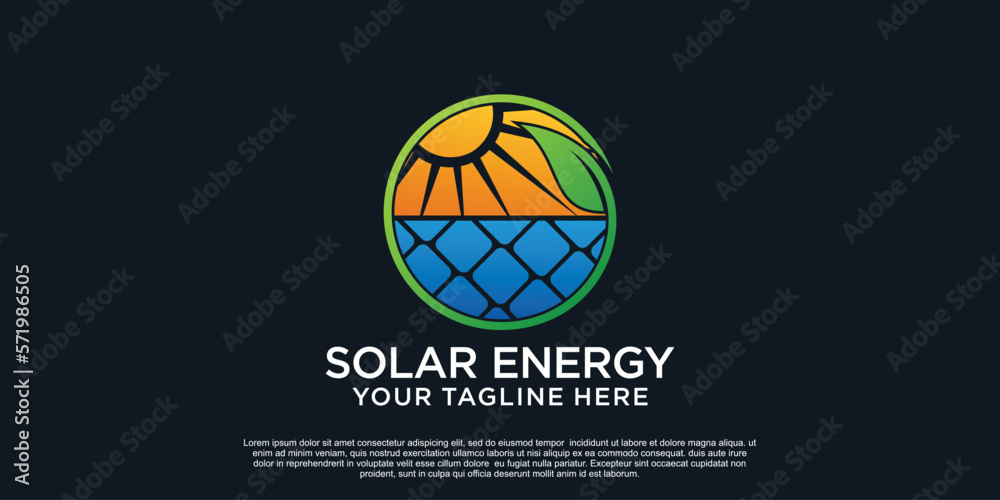 Solar energy logo design unique concept Premium Vector Part 2