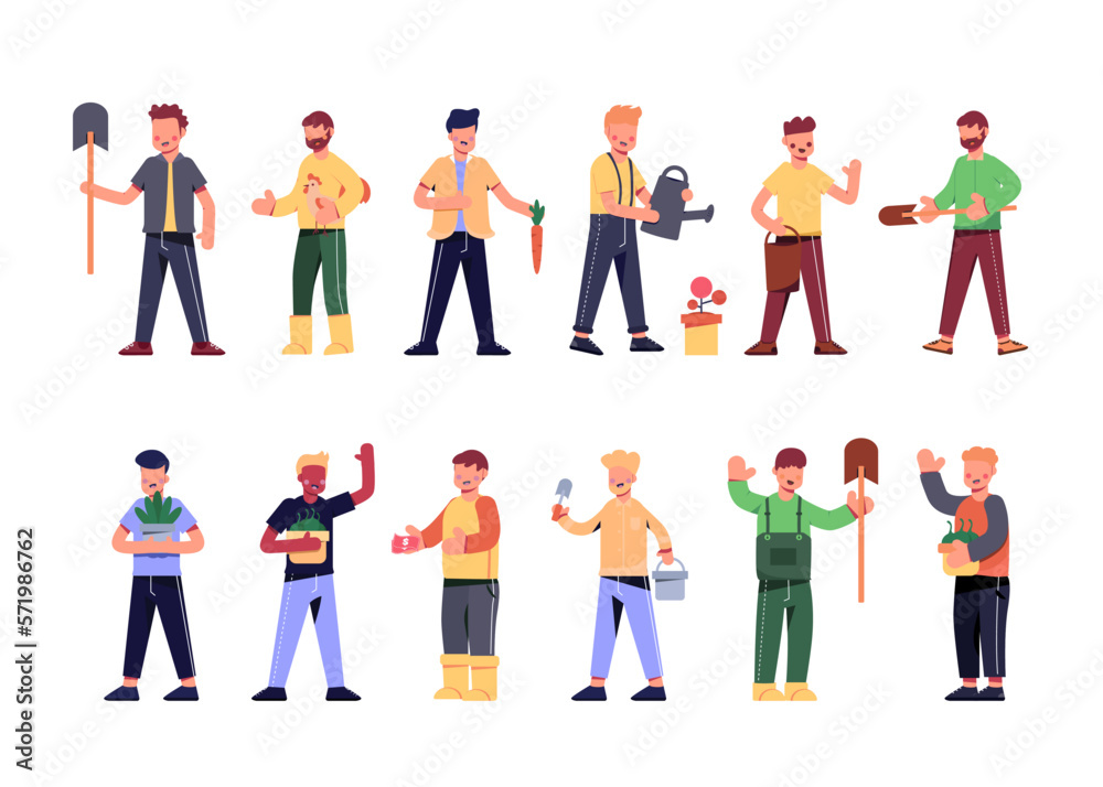 Bundle of many career character sets, 12 poses of various professions, lifestyles Bundle of many career character sets, 12 poses of various professions, lifestyles
