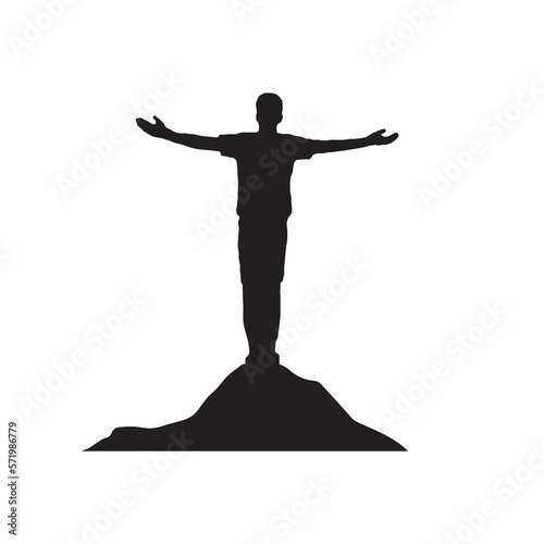Praying man vector silhouette