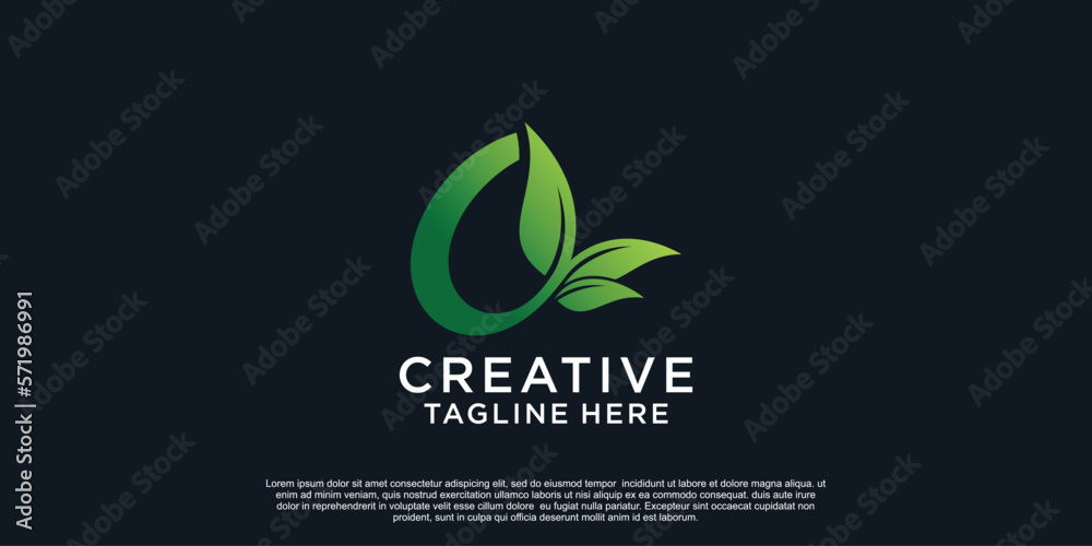 Illustration of leaf letter logo O unique concept Premium Vector Illustration of leaf letter logo O unique concept Premium Vector