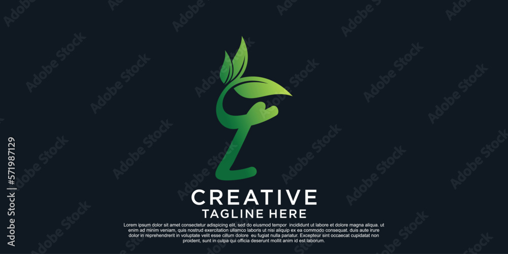 Illustration of leaf letter logo T unique concept Premium Vector Illustration of leaf letter logo T unique concept Premium Vector