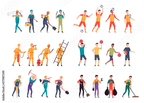 Bundle of many career character 6 sets, 24 poses of various professions, lifestyles,