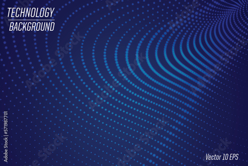 Wave of dots and weave lines. Abstract background. Network connection structure. Technology background vector editable