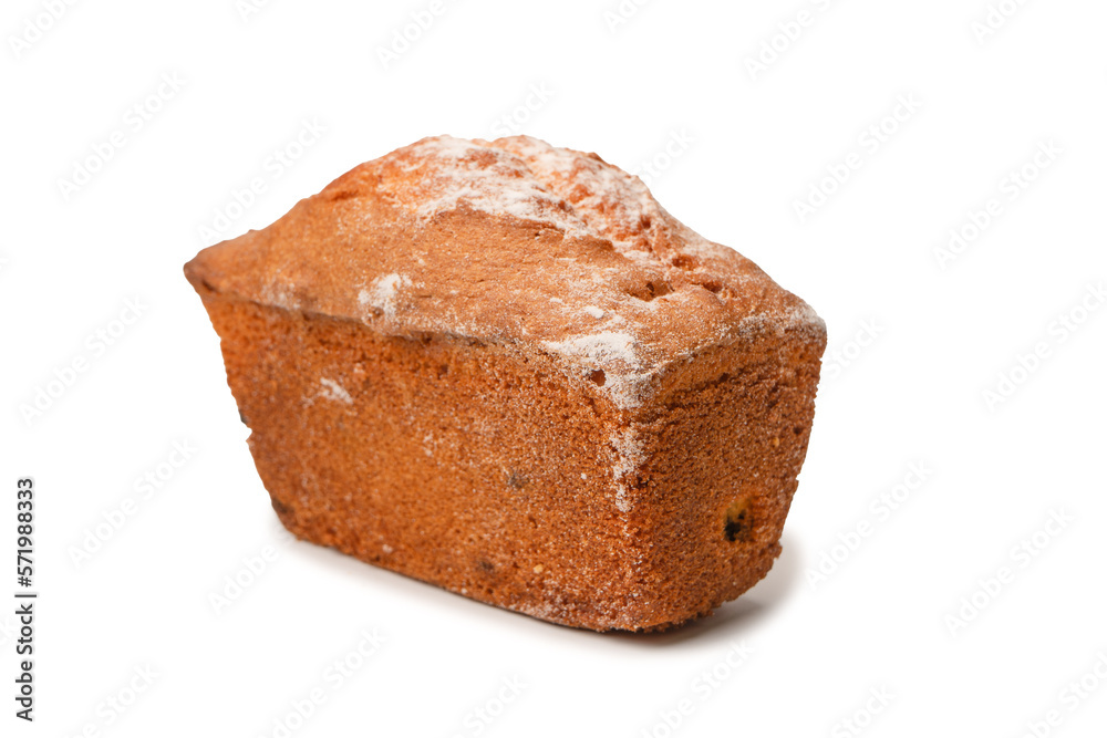 A cupcake with raisins isoalted on a white background. A cupcake with raisins isoalted on a white background.