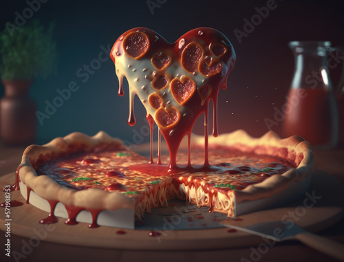 heart shaped pizza love