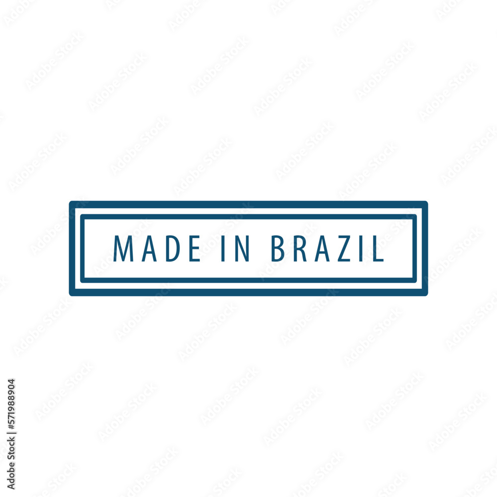 Made in Brazil stamp icon vector logo design template Made in Brazil stamp icon vector logo design template