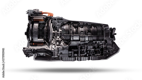 Automatic gearbox isolated on transparent background