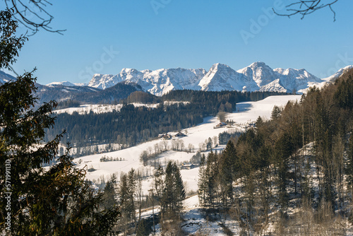 Totes Gebirge with snow and sunny winter landscape