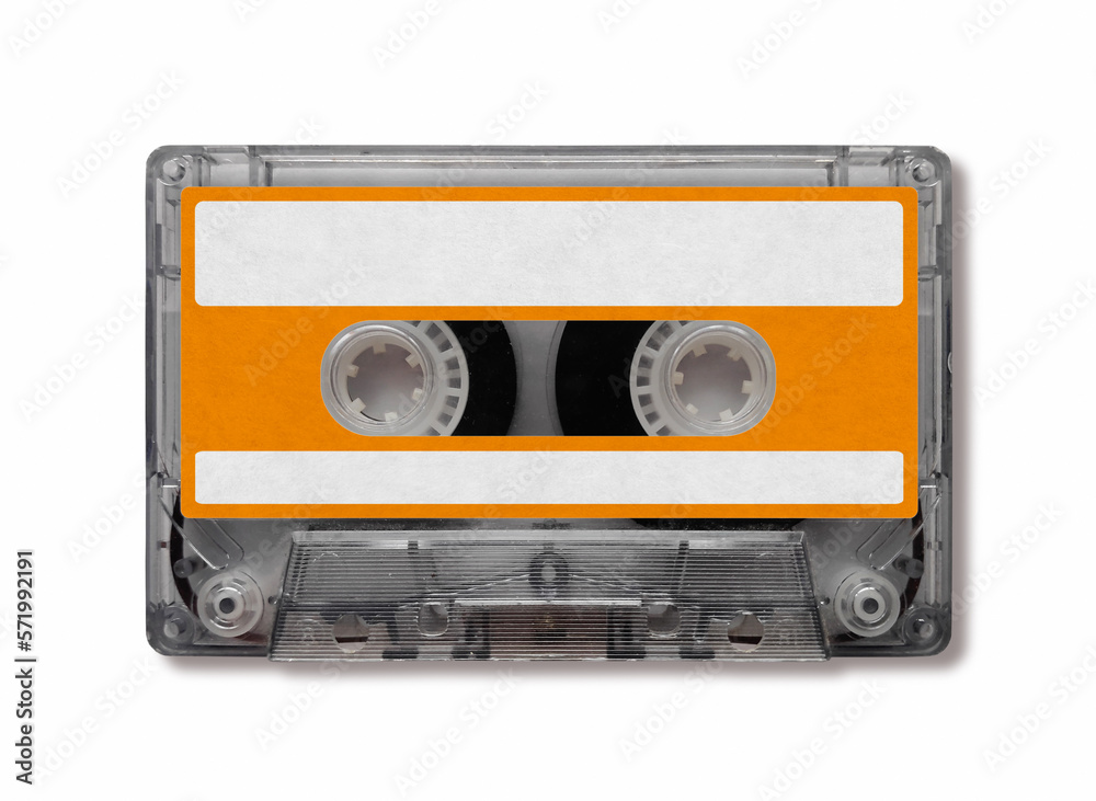 Obraz premium Vintage audio cassette on a white background