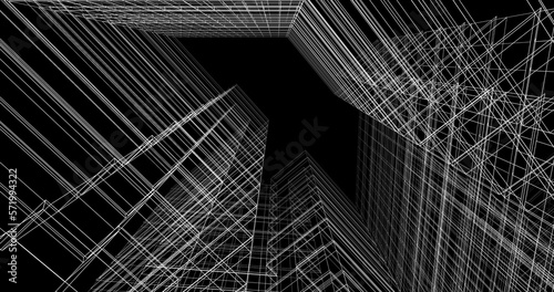 Abstract architecture 3d drawing