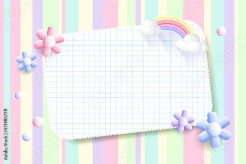 Cute frame, cute rainbow border vector, floral frame, pastel desktop wallpaper, rainbow background, and wallpaper background kids