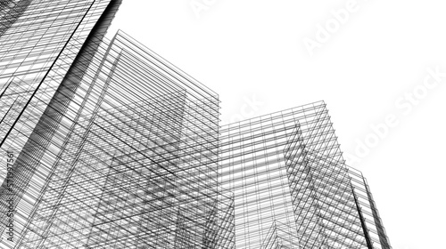 modern office buildings on white background 