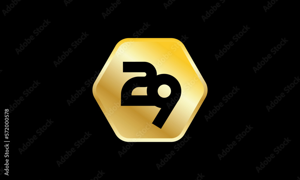 Number Gold Hexagon Elegant Business Logo Number Gold Hexagon Elegant Business Logo