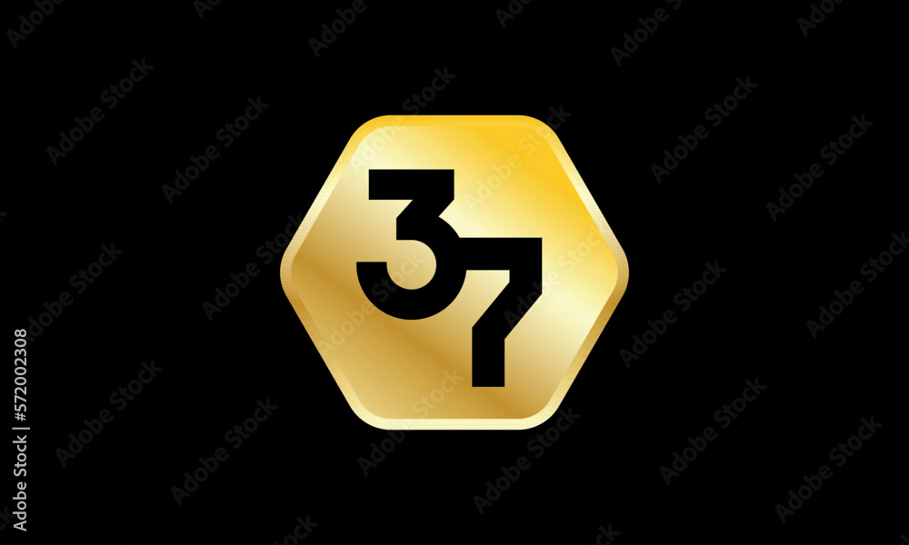 Number Gold Hexagon Elegant Business Logo Number Gold Hexagon Elegant Business Logo