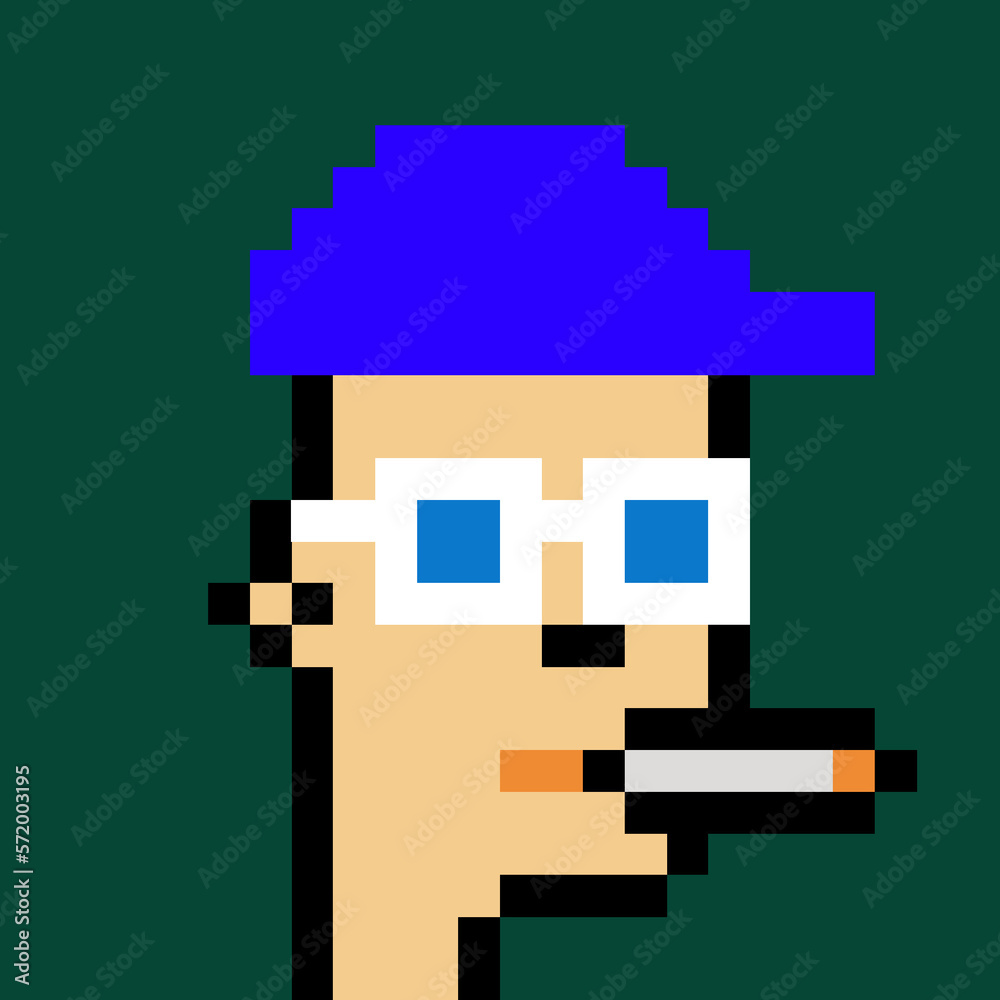 Obraz premium People Avatar in Pixel Art with generative AI