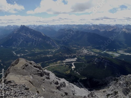 View towards Banff Townsite at summit of Cascade Mountain photo