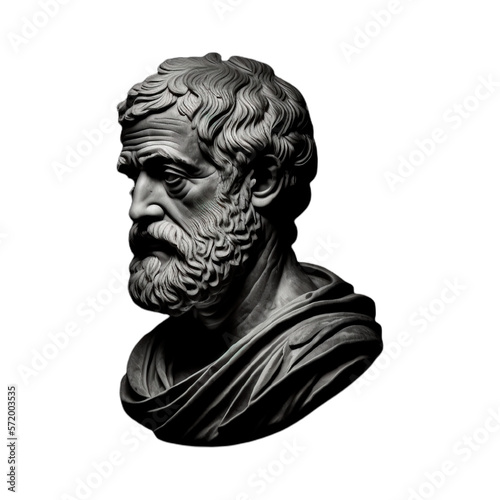 portrait of Aristotle on transparent background photo