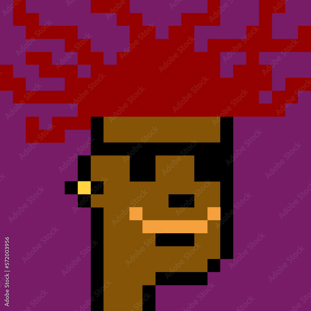 Fototapeta premium Pixelated Male Character with generative AI