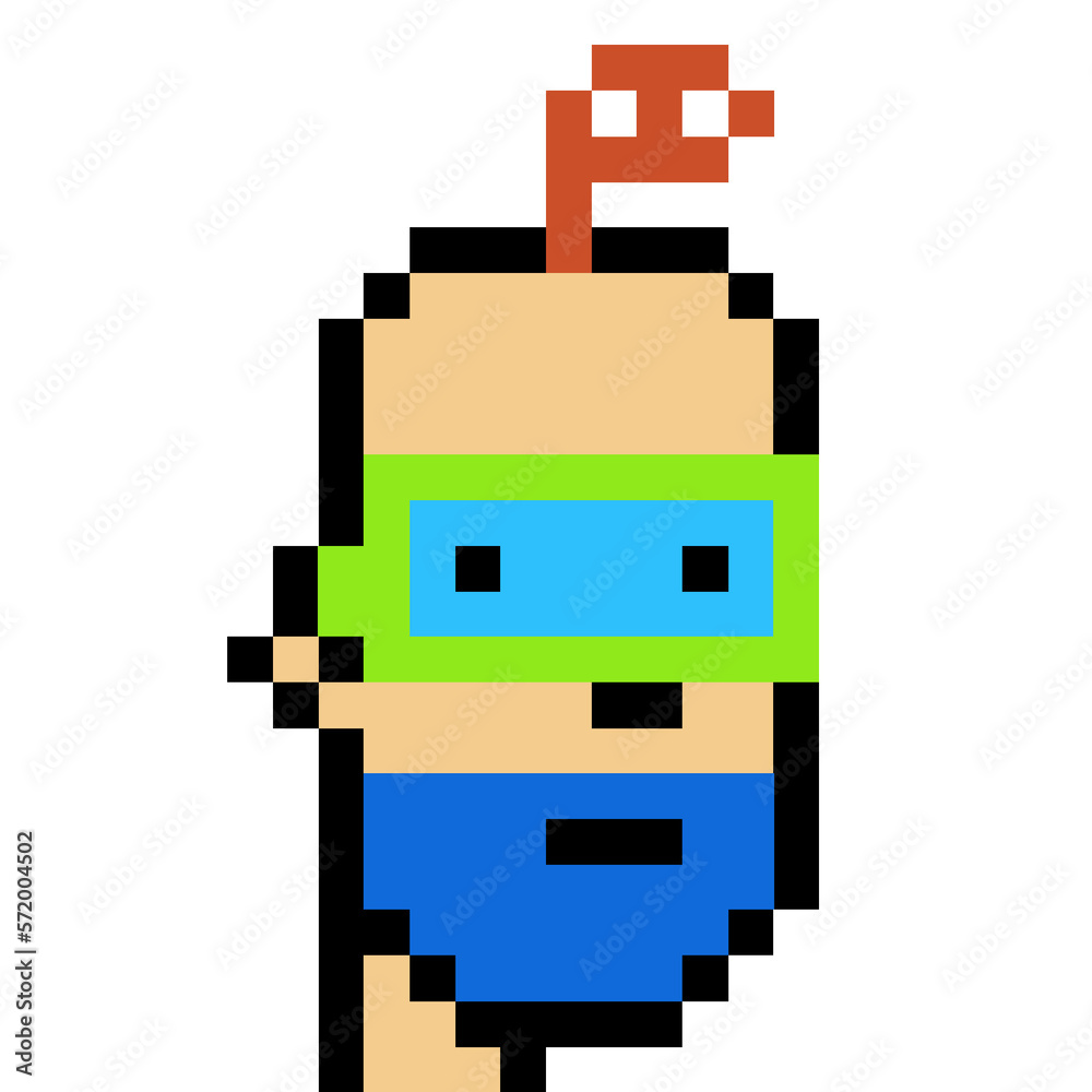 Male character in pixel art style with generative AI Male character in pixel art style with generative AI