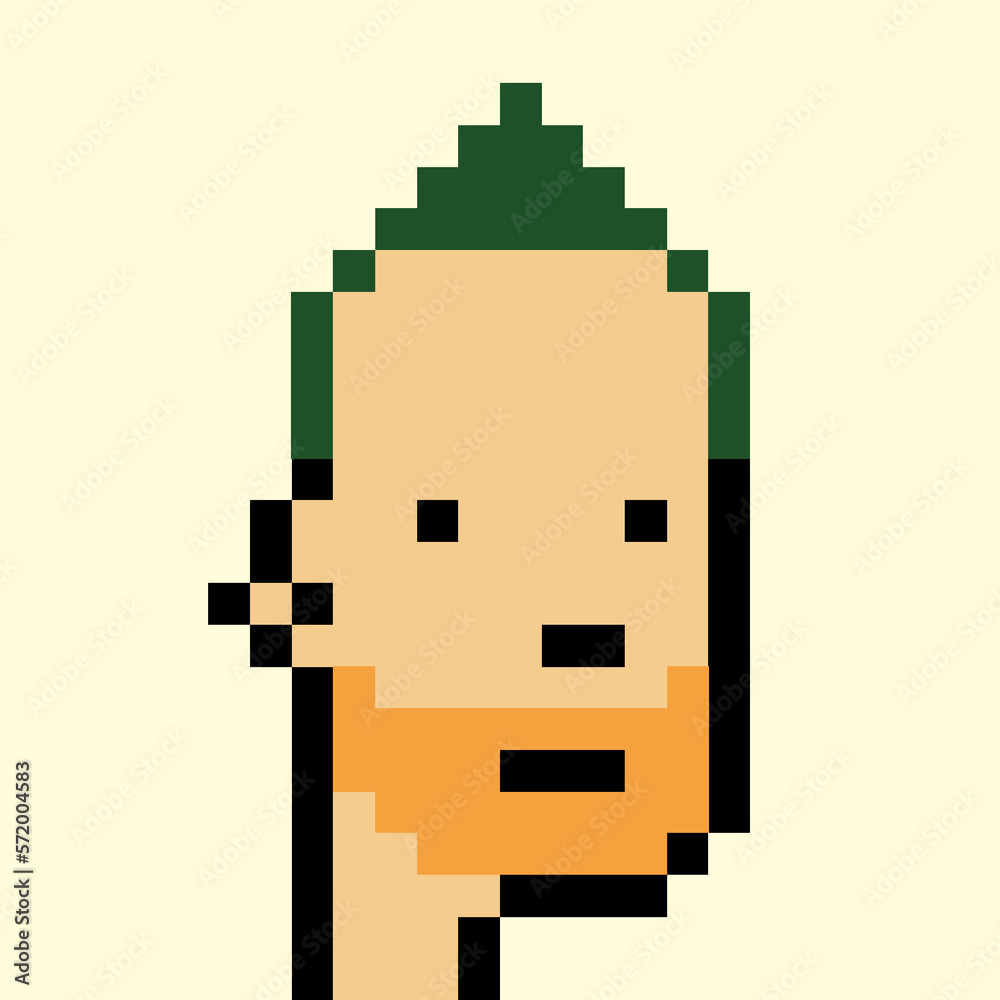Male character in pixel art style with generative AI Male character in pixel art style with generative AI