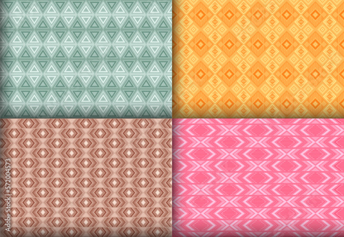 Beautiful geometric argyle seamless tracery bundle. Turkish motif ethnic patterns. Argyle zig zag geometric vector seamless texture collection. Monochrome background prints.