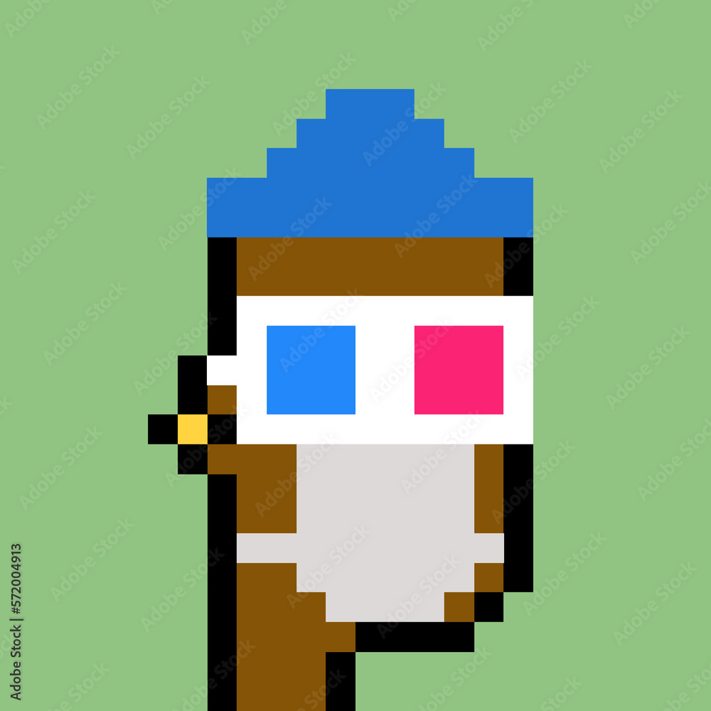 Cartoonish Pixelated Man with generative AI