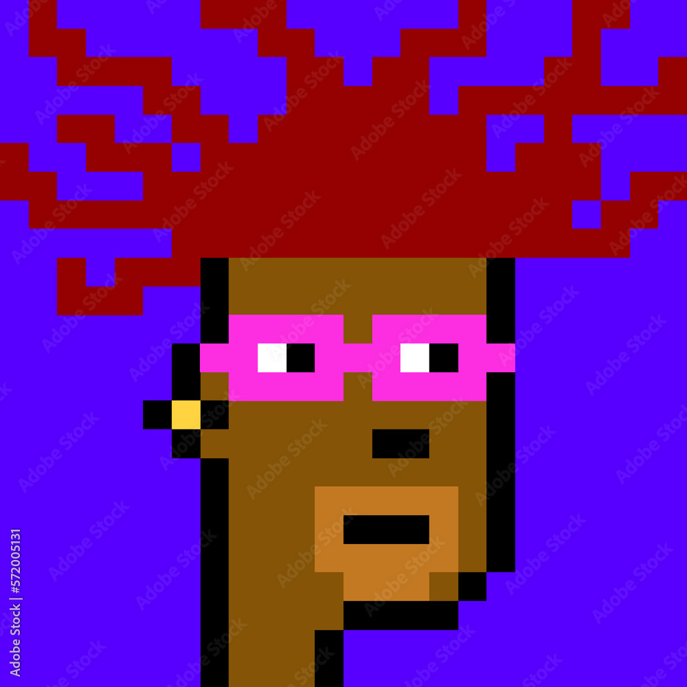 Fototapeta premium Vintage Pixel Character with generative AI
