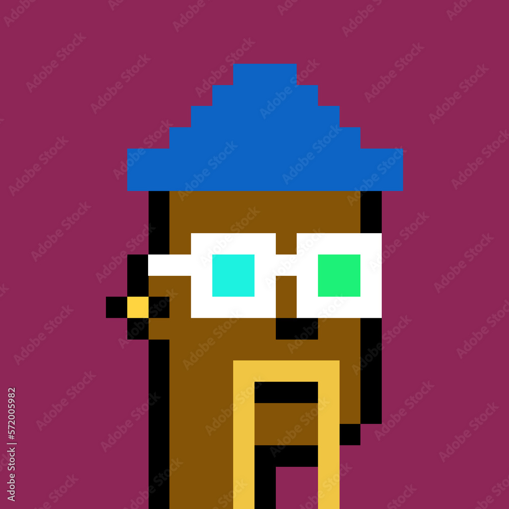 Obraz premium Pixel Art Style Male Avatar with generative AI