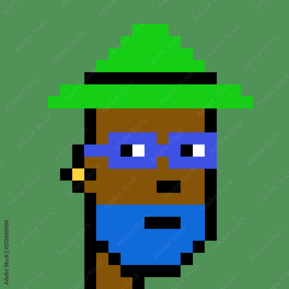 Fototapeta premium Pixel Art Style Male Avatar with generative AI
