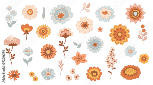 Groovy Hippie Flower Power. Floral set