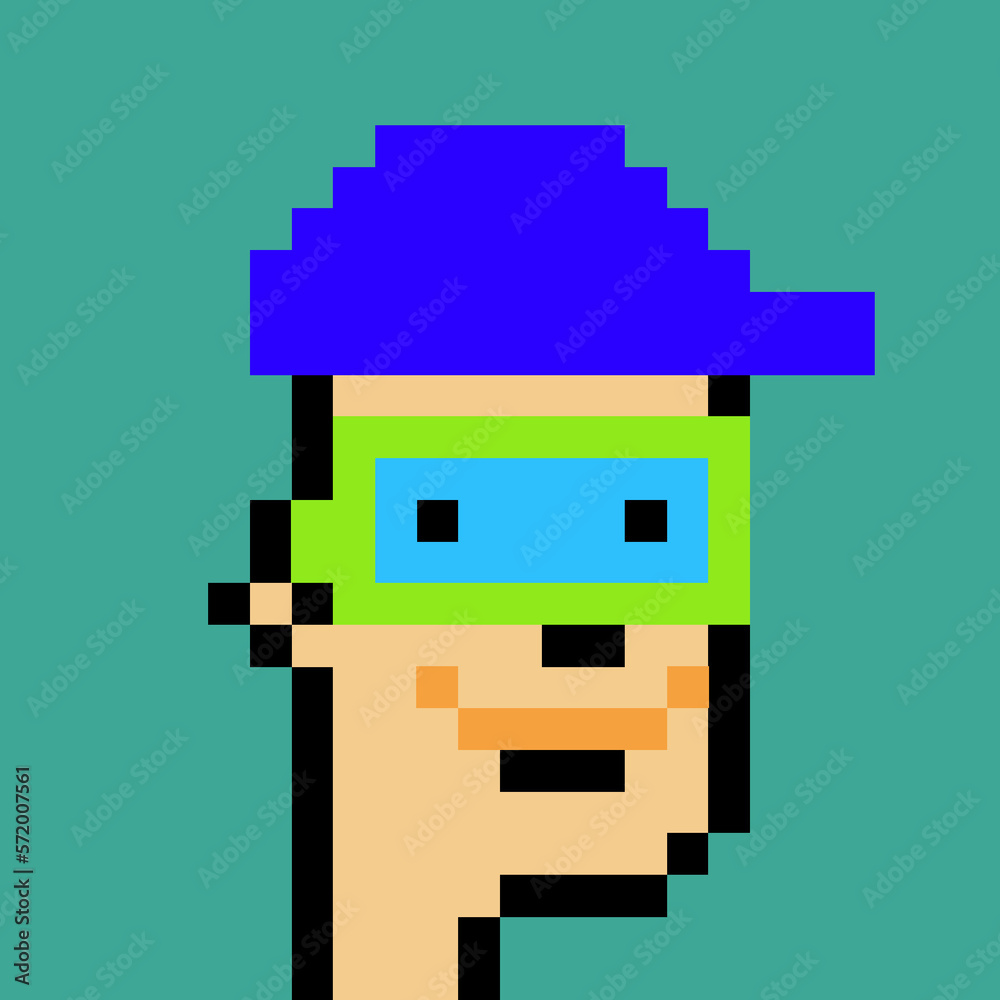Male character in pixel art style with generative AI Male character in pixel art style with generative AI