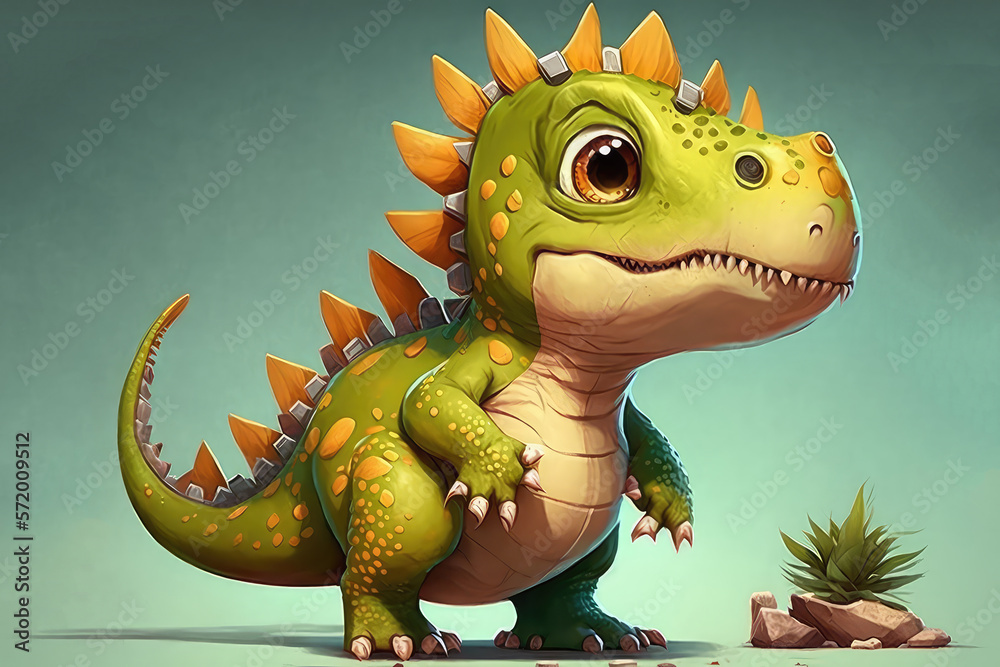 cute baby tyrannosaurus rex cartoon dinosaur character