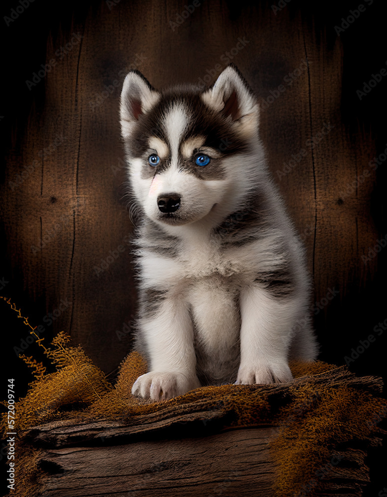 Adorable Baby Husky Puppy Dog Illustration. Generative AI Adorable Baby Husky Puppy Dog Illustration. Generative AI