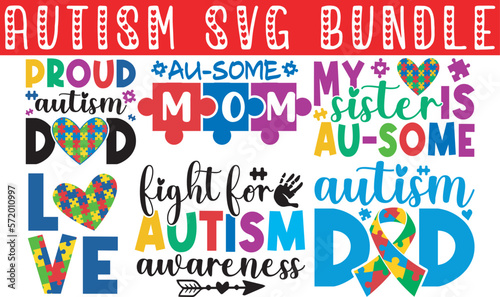 Autism Awareness day SVG Cut Files Bundle -Autism Awareness Bundle SVG, Autism SVG Bundle, Digital Download