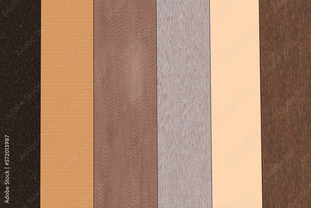 Fototapeta premium Colors and variety leather texture sample. Textured backgrounds. 3d rendering