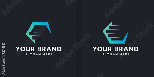collection of Stairs On E Letter Logo Design part 2