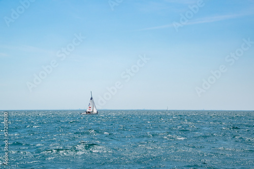 Sailboat on Lake Michigan on a Sunny Day Blue Sky © Brandon
