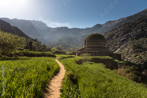 Route  to the Buddhist stupa in Swat Valley, Pakistan photo