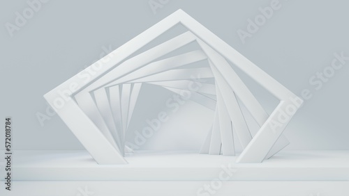 3d render of white corridor