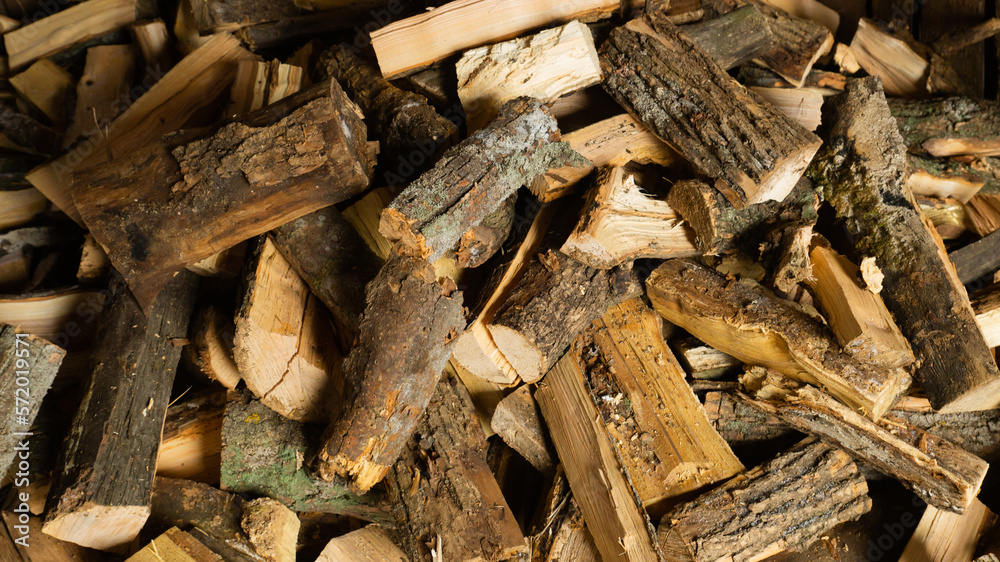 Firewood for the oven. Wood preparation. Chopping wood. Household. Cutting with an axe. Firewood for the oven. Wood preparation. Chopping wood. Household. Cutting with an axe.