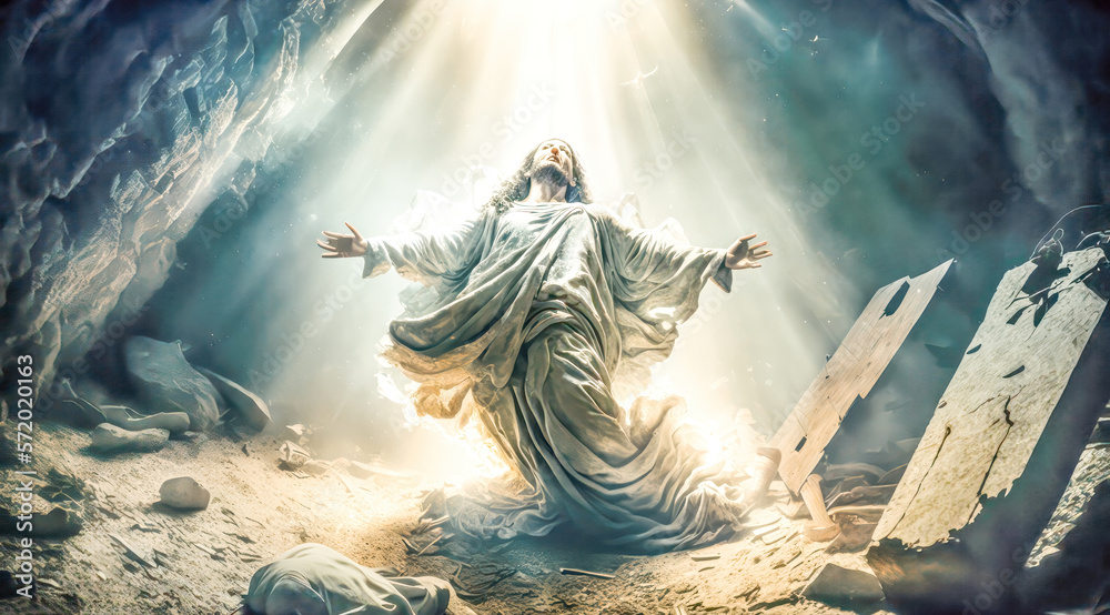Jesus Auferstehung von den Toten Ostern Abstrakte Surreale Illustration