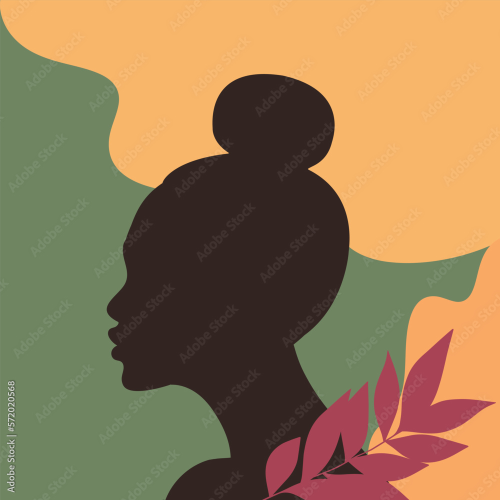 Abstract woman silhouette on pastel background. Minimal. Modern art design. Contemporary vector art