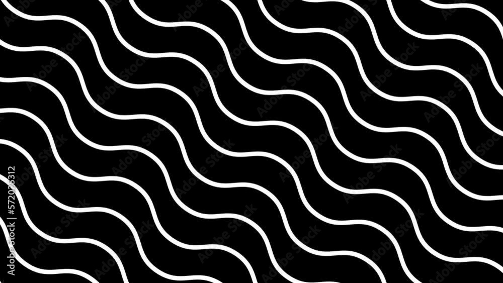 White wavy lines on black background. Abstract animation White wavy lines on black background. Abstract animation