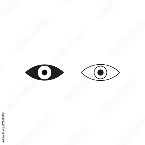 eye symbol icon vector on white background flat icon design see and hide unsee vector show password