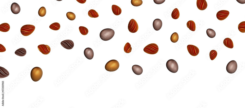 Pile of golden eggs. 3d render illustration.